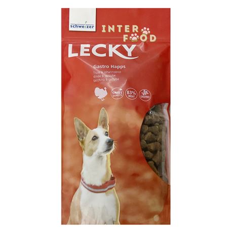 Schweizer - Lecky Gastro Happs - Bocconcini morbidi per cani con tacchino e carruba - 350gr