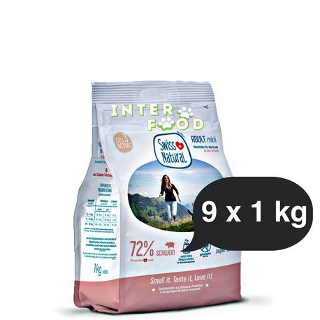 Swiss Natural Soft ADULT mini Schwein & Kartoffel - 9kg (9x1kg)