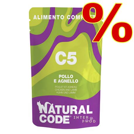 Natural Code C5 - Pollo e Agnello - 24 x 70g