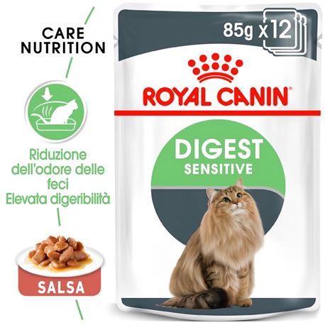 ROYAL CANIN Digest Sensitive Care Gravy - Alimento umido per gatti - 4 x (12 x 85g) 2