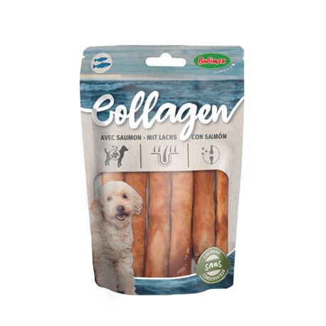 Bubimex - Bastoncini di collagene con salmone - 13 cm