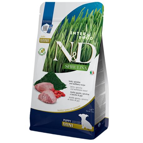 FARMINA N&D SPIRULINA - LAMB, SPIRULINA AND WOLFBERRY PUPPY MINI - 2kg