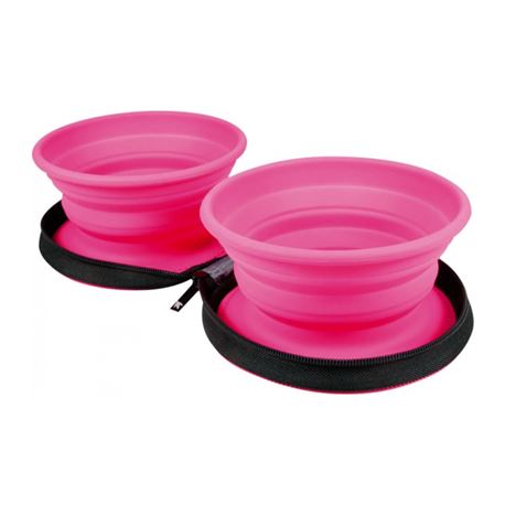 KIWI WALKER - Travel double Bowl - Pink - ML