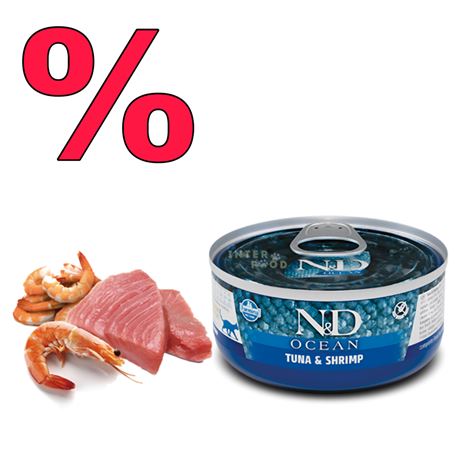 FARMINA N&D OCEAN - TUNA & SHRIMP -30x70gr