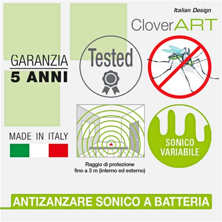 Clover Art - Antizanzare sonico a batteria 3