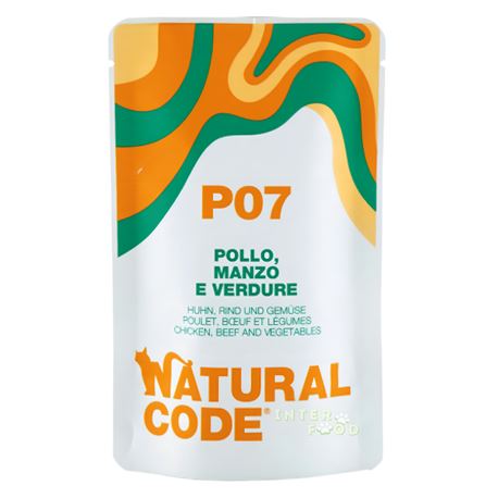Natural Code P07 - Pollo, Manzo e verdure - 70g