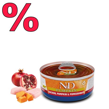 FARMINA N&D PUMPKIN -  CHICKEN, PUMPKIN & POMEGRANATE - 30x70gr
