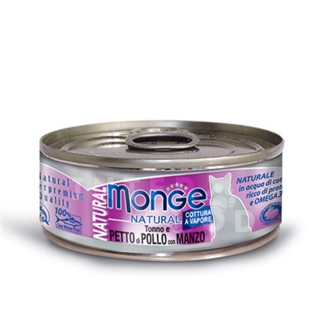 Monge Natural - Tonno petto di Pollo con Manzo - 80g