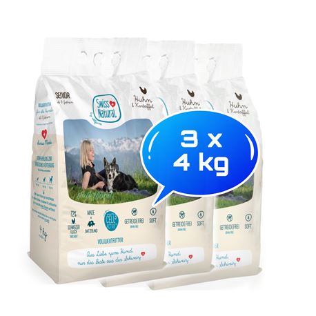 Swiss Natural Soft SENIOR  Huhn & Kartoffel - 12kg (3x4kg)