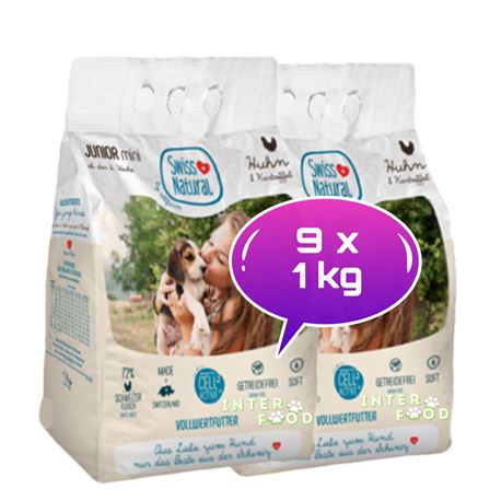 Swiss Natural Soft JUNIOR mini Huhn & Kartoffel - 9kg (9x1kg)