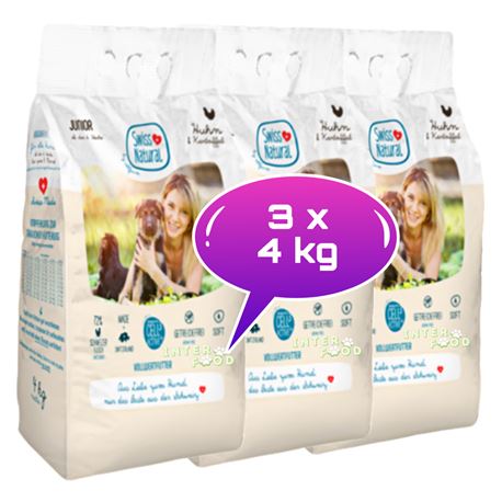 Swiss Natural Soft JUNIOR Huhn & Kartoffel - 12kg (3x4kg)