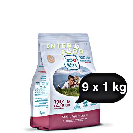 Swiss Natural Soft ADULT mini Huhn & Kartoffel - 9kg - (9x1kg)
