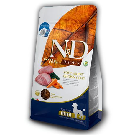 FARMINA N&D BROWN - LAMB, SPIRULINA AND CARROT - ADULT MINI - 2kg