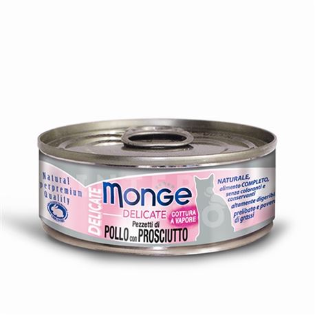 Monge Delicate - Pezzetti di Pollo con Prosciutto- 80g